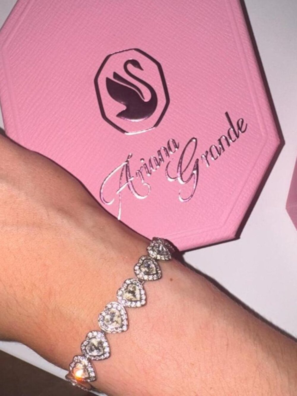 Ariana Grande x Swarovski heart tennis bracelet